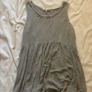 Gray and White Babydoll Tank